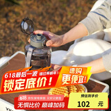 乐扣乐扣（LOCK&LOCK）小水库大容量塑料运动水杯户外冷水壶刻度把手男女杯子1.6L灰色