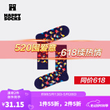 Happy Socks春夏款袜子女男袜薄荷曼波运动彩虹白色棉袜中筒袜 缤纷夏日 1双 M 36-40