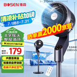 博森 家用空气循环扇智能遥控落地扇轻音台立两用节能8字摇头电风扇大风力定时交流定频风扇XHS-1907E