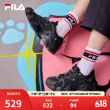 FILA 斐乐猫爪鞋4代女鞋老爹鞋情侣运动鞋复古时尚休闲鞋网面透气 【女款】黑-BK 38