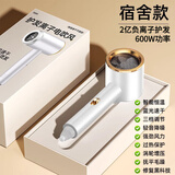 吹风机家用学生宿舍吹风机负离子护发大风力速干小功率800W吹风筒 皓金白【宿舍尊享款】600W