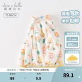 戴维贝拉（DAVE＆BELLA）女童摇粒绒外套长袖儿童上衣休闲宝宝衣服小童外衣秋季新款童装 小碎花印花【现货】 90 cm（建议身高80-90cm）