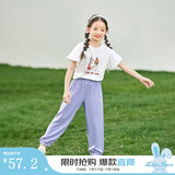 茵曼儿童女童防蚊裤凉感休闲长裤2025夏季洋气束脚裤子薄款中大童潮 紫色-F3832174A 110