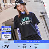 斯凯奇（Skechers）夏季情侣款T恤女男百搭上衣撞色宽松运动短袖
