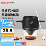 SIMELO德国施美乐便携式咖啡滤网挂耳折叠双层304不锈钢手冲咖啡过滤网 304滤网+杯托+304咖啡勺