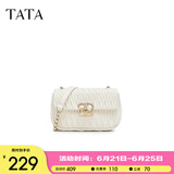 他她（TATA）菱格小方包女包包气质通勤链条单肩包斜挎包新款X3257BX4 米色 F