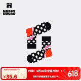Happy Socks春夏款袜子女男袜薄荷曼波运动彩虹白色棉袜中筒袜 大笑黑 1双 M 36-40