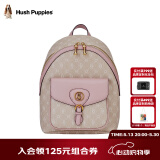 暇步士（Hush Puppies）背包女士双肩包2024新款旅游出差时尚复古印花包通勤包旅行包书包 米杏色HA-147230992