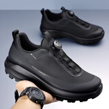 西域骆驼男鞋夏季透气2026新款轻户外旅行休闲鞋旋转扣城市登山徒步鞋子男 黑色 38 【标准皮鞋码】