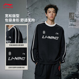 李宁加绒保暖套头卫衣男女同款25秋冬季舒适百搭休闲运动上衣AWDVC87