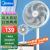美的（Midea）电风扇家用风扇落地扇台地两用七叶大风量轻音节能电扇台扇卧室摇头扇加高迷你扇 风扇踏青放价 【经典爆款 旋转按钮】白色丨7叶台地两用