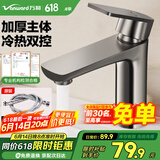 万和面盆水龙头冷热双控不锈钢浴室卫生间水龙头洗脸盆洗手盆台盆龙头