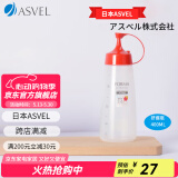 ASVEL阿司倍鹭厨房家用挤压式细口调味瓶酱油醋 挤酱瓶蜂蜜瓶色拉酱瓶 A2141-02红色 400ml