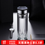 ENO高档双层玻璃杯 男女士茶水分离带滤网泡茶杯子 车载加厚防烫水杯 九星连珠双层玻璃杯-礼盒装 380ml