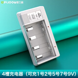 德力普（Delipow）1号充电电池 D型电池大容量5500毫安一号电池适用热水器煤气灶 4槽智能充电器
