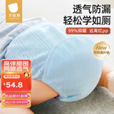 尿布婴儿可水洗纱布训练裤隔尿新生儿戒尿不湿4条装 蓝绿