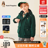 暇步士（Hush Puppies）童装儿童厚风衣冬季新款男女大童纯色摇粒绒外套时尚厚风衣 丛林绿 150 cm
