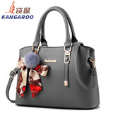 袋鼠（KANGAROO）中年时尚女包2025潮韩版女士手提包软皮单肩包斜挎妈妈包 深灰色