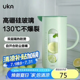 UKA冷水壶高硼硅玻璃凉白开水壶杯耐高温防烫家用大容量 绿色