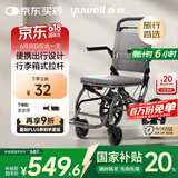 鱼跃(yuwell)手动轮椅车1100A折叠老人轻便便携式手推车旅行可上飞机