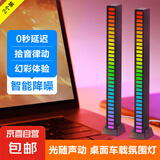 【光随音动】拾音灯RGB节奏灯声控氛围灯汽车LED气氛桌面音乐感应 插电款-黑色【两个装】