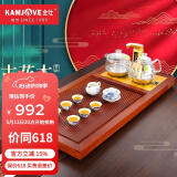 金灶（KAMJOVE）古花木茶盘套装 全自动上水烧水壶家用大号茶海茶台整套茶具R-900 配G6茶炉+陶瓷茶具+茶渣桶 1件