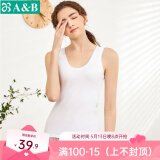 AB内衣女士全棉本命年大红弹力蕾丝花边打底衫吊带衫女式背心8191 白色 L