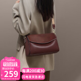 viney牛皮包包女包品牌斜挎枕头包轻奢单肩包生日520送女朋友礼物老婆