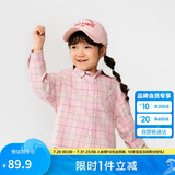 巴拉巴拉童装儿童衬衫2025女童男童上衣格纹衬衣春装亲子百搭209125102201