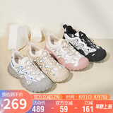 骆驼（CAMEL）丑萌登山鞋女时尚撞色户外休闲鞋 L24S076620 米/银/黄 36