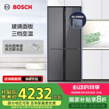 博世（BOSCH）冰箱497升大容量四开门十字对开门家用电冰箱 一级能效 超薄嵌入 玻璃面板 变温保鲜 支持国家补贴 星际灰（K1C82EA73C）