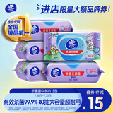 维达（Vinda）杀菌湿巾 80片*5包 线条小狗IP款 杀菌率99.9% 湿纸巾 整箱
