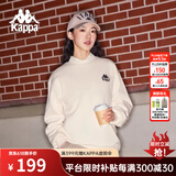 卡帕（Kappa）套头衫情侣男女宽松运动卫衣休闲圆领外套休闲上衣长袖K0CZ2WT93V 浪漫白-011 M