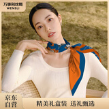 万事利WENSLI真丝丝巾桑蚕丝女方巾63cm送妈妈生日礼物丝巾礼盒  玉兰赋