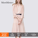 MeetMetro玛依尔法式仙女连衣裙女2025春新款高端气质纯欲风裙子礼服长裙 藕粉MG184213 S