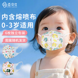 迈贝仕婴儿口罩儿童0-3岁宝宝0-6个月口罩婴幼儿3d立体口罩活力款6枚