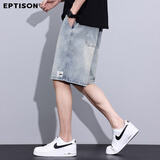 衣品天成2025夏季薄款牛仔短裤男美式潮流重磅水洗中裤男士舒适休闲五分裤