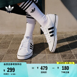 adidas NIZZA休闲复古篮球风帆布鞋男女阿迪达斯官方三叶草 白/一号黑     42.5