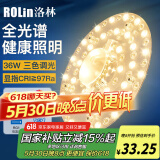 洛林（ROLin）led灯盘灯管全光谱吸顶灯芯灯板360°磁吸灯条灯芯36w三挡调光