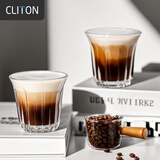 CLITON玻璃咖啡杯冰美式冰咖啡杯拿铁杯意式浓缩杯芬兰咖啡杯2只200ml
