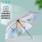 天堂伞 防紫外线阳伞五折 迷你小巧便携防晒遮阳伞晴雨两用伞钛银林间