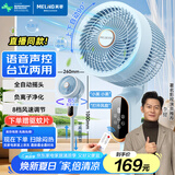 美菱（MeiLing）电风扇/循环扇/家用落地扇/台立地三用对流风扇全自动摇头AI语音遥控定时MPF-DG2689Pro蓝色款