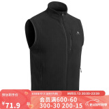 迪卡侬男士秋冬马甲MH120户外保暖摇粒绒拉链背心黑色2XL 1406398