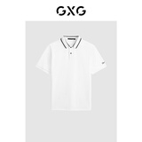 GXG男装 夏季多色男士刺绣翻领Polo衫男短袖 白色 175/L