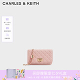 CHARLES&KEITH经典菱格链条小方单肩斜挎包包女包生日礼物七夕礼物CK2-70160131 粉红色Pink 小包