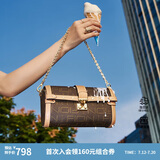 菲安妮（FION）波士顿包锁扣女士包包斜挎包时尚单肩包生日礼物