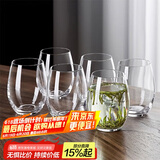 青苹果玻璃杯家用待客杯子喝水绿茶杯果汁牛奶啤酒杯440ml茶水杯六只装