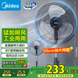 美的（Midea）【金属铝片】工业电风扇/飓风落地扇/空气通风金属扇/牛角扇/立式电风扇/大风力宿舍扇 FES45-20A