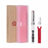 三文堂（TWSBI） ECO钢笔活塞上墨式钢笔系列学生成人练字书法透明示范钢笔男女孩大容量免费刻字送礼官方正品 透明色 F尖