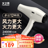 火之凤吹风机6600H 发廊专用大功率2400W大风力低噪音家用恒温护发不伤发 理发店专业电吹风筒 6600X米兰白 （四档风）